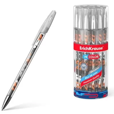 Ручка гелевая ERICH KRAUSE InColor Walkers 0,5мм, с цветным стержнем, синий