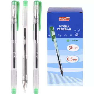 Ручка гелевая PROFIT 0,5мм, зеленый