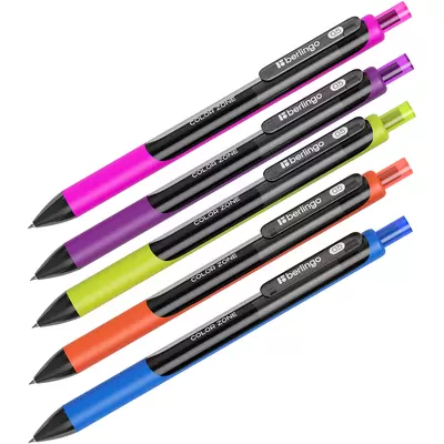 Ручка гелевая автоматическая BERLINGO Color Zone gel 0,5мм грип, черный