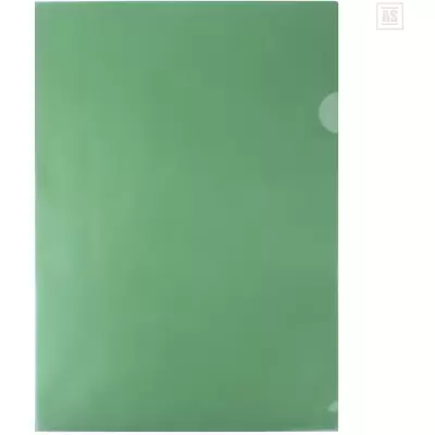 Папка-уголок БЮРОКРАТ А4 прозрачная, зеленый