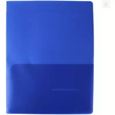 Папка-уголок БЮРОКРАТ А4 с 2 внутренними карманами, синий