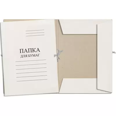 Папка для бумаг с завязками, мелованный картон, ПЗ-М-45