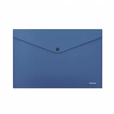Папка-конверт с кнопкой ERICH KRAUSE Fizzy Classic А4, синий