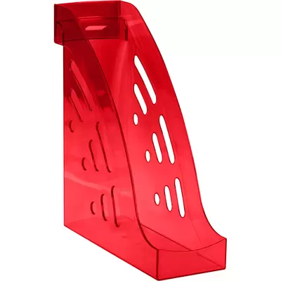 Лоток для бумаг вертикальный СТАММ Эксперт, тонированный красный