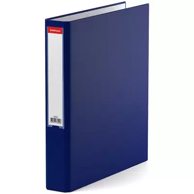 Папка на 2-х кольцах ERICH KRAUSE Бизнес 50мм, картон/PVC, с карманом на корешке, синий