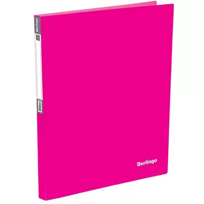 Папка с 40 вкладышами BERLINGO Neon А4, розовый неон