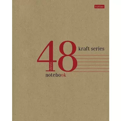 Тетрадь 48л.клетка на скрепке CRAFT, 5 дизайнов