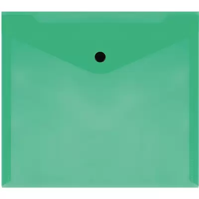 Папка-конверт с кнопкой СТАММ А5+,150мкм, зеленый