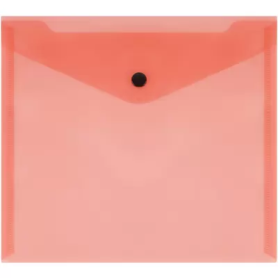 Папка-конверт с кнопкой СТАММ А5+, 150мкм,красный