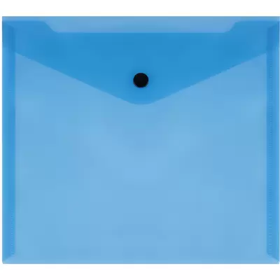 Папка-конверт с кнопкой СТАММ А5+,150мкм, синий