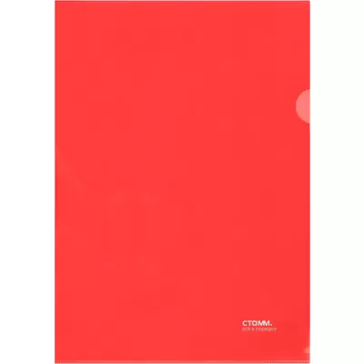 Папка-уголок СТАММ А4, 180мкм, прозрачный красный