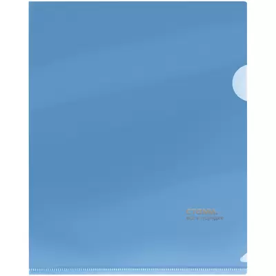 Папка-уголок МИНИ СТАММ А5, 180мкм, прозрачный синий