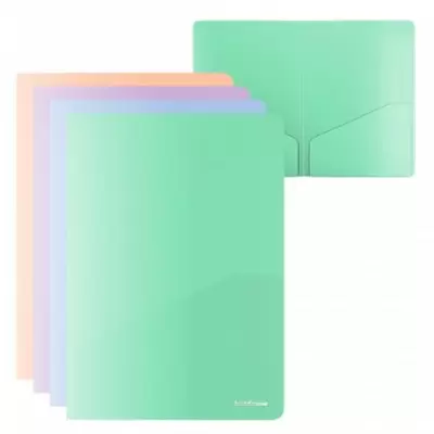 Папка-уголок ERICH KRAUSE Matt Pastel Bloom А4, 180мкм, 2 кармана, ассорти