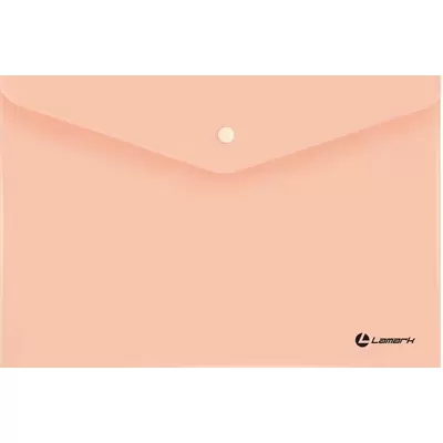 Папка-конверт с кнопкой LAMARK А4, абрикосовый