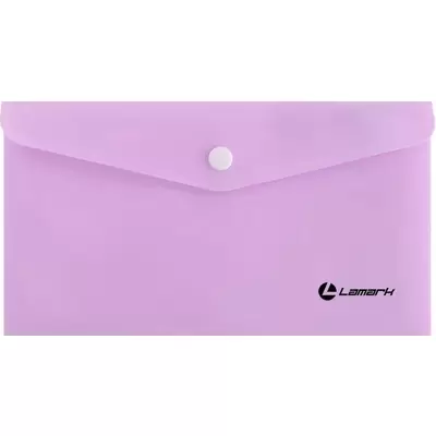 Папка-конверт с кнопкой LAMARK 225x125мм, лиловый