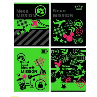 Тетрадь BG Neon Mission 48 л., линия, на скрепке