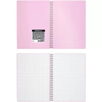 Тетрадь общая с пластиковой обложкой на спирали ErichKrause Candy, розовый перламутр, А5, 80 листов,