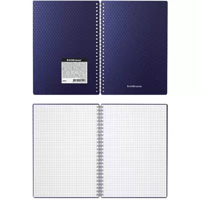 Тетрадь общая с пластиковой обложкой на спирали ErichKrause Total Blue, А5, 80 листов, клетка