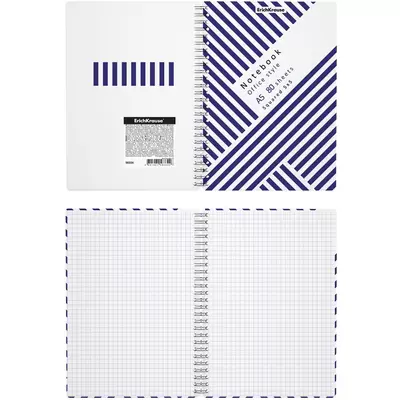Тетрадь общая с пластиковой обложкой на спирали ErichKrause Blue Concept, А5, 80 листов, клетка