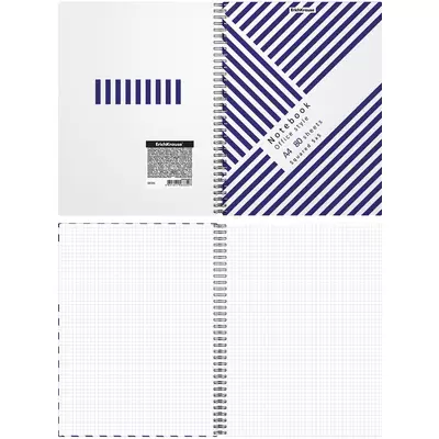 Тетрадь общая с пластиковой обложкой на спирали ErichKrause Blue Concept, А4, 80 листов, клетка