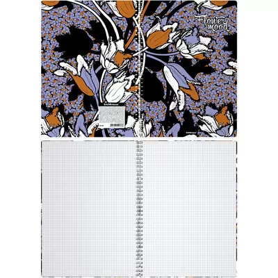 Тетрадь общая с пластиковой обложкой на спирали ErichKrause Tulips, А4, 80 листов, клетка