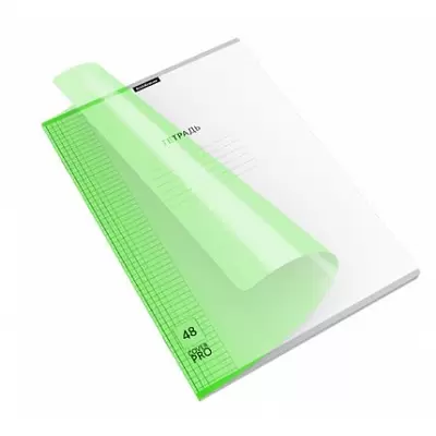 Тетрадь 48л.А4 клетка COVER PRO NEON пластиковая обложка, зеленый