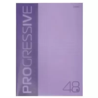 Тетрадь 48л.А4 клетка PROGRESSIVE фиолетовый, пластиковая обложка