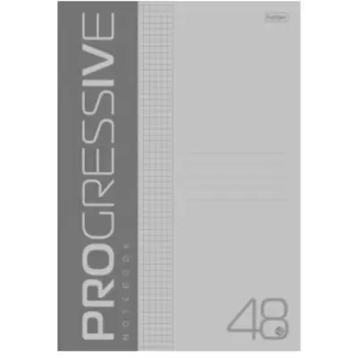 Тетрадь 48л.А4 клетка PROGRESSIVE серый, пластиковая обложка