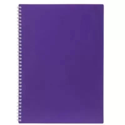 Тетрадь 80л.А4 клетка на спирали CANVAS фиолетовый, пластиковая обложка