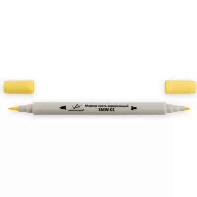 Скетч-маркер акварельный VISTA-ARTISTA 2-х сторонний, пулевидный+кистевой, 0,8-2мм, светло-лимонный