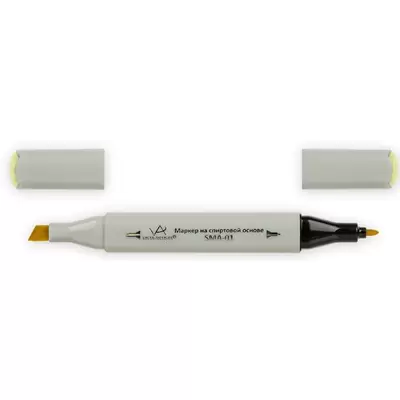 Скетч-маркер VISTA-ARTISTA Style 2-х сторонний, пулевидный+скошенный, 0,7-7мм, светло-лимонный