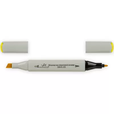 Скетч-маркер VISTA-ARTISTA Style 2-х сторонний, пулевидный+скошенный, 0,7-7мм, ярко-желтый