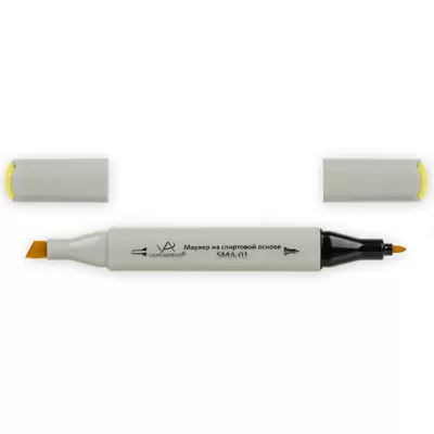Скетч-маркер VISTA-ARTISTA Style 2-х сторонний, пулевидный+скошенный, 0,7-7мм, пастель желтый