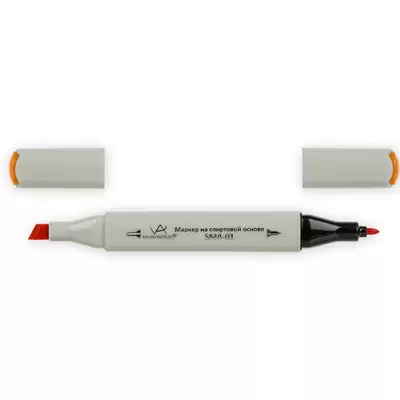 Скетч-маркер VISTA-ARTISTA Style 2-х сторонний, пулевидный+скошенный, 0,7-7мм, ярко-оранжевый