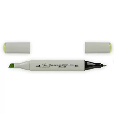 Скетч-маркер VISTA-ARTISTA Style 2-х сторонний, пулевидный+скошенный, 0,7-7мм, желто-зеленый