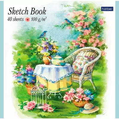 Скетчбук 40л PROVENCE COLLECTION 165х165мм, на скобе, 100г/м2, 4 вида