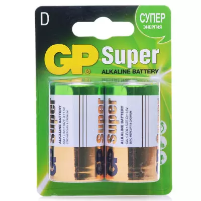 Батарейка GP Super D (LR20) 13А алкалиновая, BL2 (1шт)