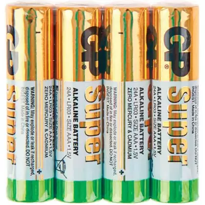 Батарейка GP Super AAA (LR03) 24A алкалиновая, BC4 (1шт)