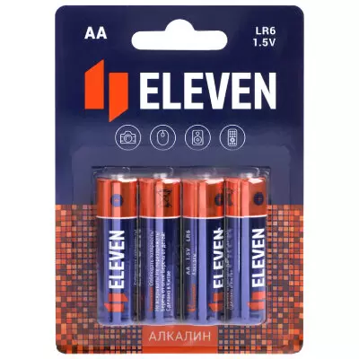 Батарейка ELEVEN AA (LR6) алкалиновая, BC4 (1шт)