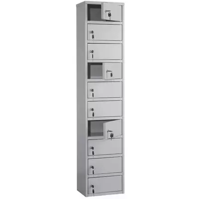 Шкаф кассира металлический AMB-140/10, 1400х300х220, серый полуматовый