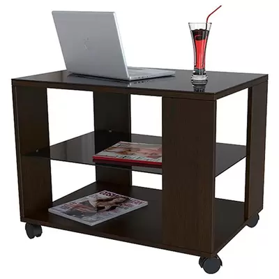 Журнальный стол BeautyStyle 5, 650х450х565мм, венге/стекло чёрное