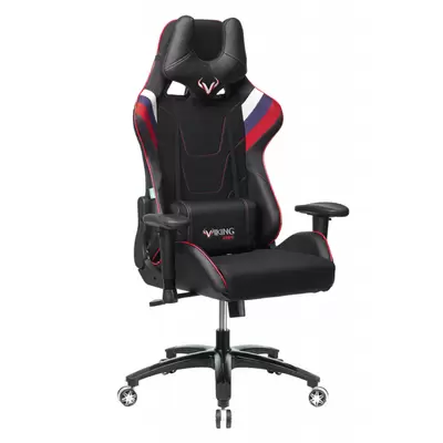 Кресло игровое VIKING 4 AERO RUS иск.кожа черный ткань белый,синий,красный,черный