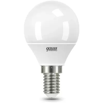 Лампа GAUSS Elementary Шар 12W 950lm 6500K Е14 LED