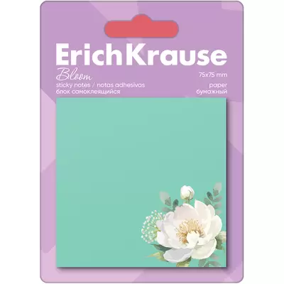 Бумага с клеевым краем ERICH KRAUSE Pastel Bloom 75х75мм 50л. мятный