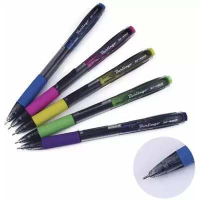 Ручка шариковая автоматическая BERLINGO SI-400 Color 0,7мм грип, синий
