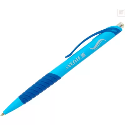 Ручка шариковая автоматическая deVENTE 0,7мм грип, корпус ассорти, синий