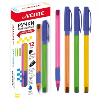 Ручка шариковая deVENTE Triolino Neon 0,7мм грип, корпус трехгранный