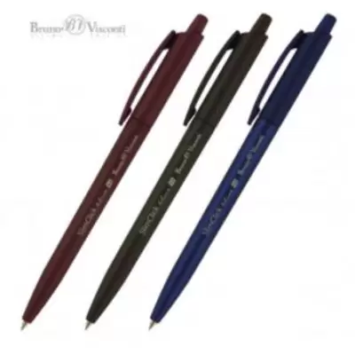 Ручка шариковая автоматическая BRUNO VISCONTI SlimClick Original 0,5мм, корпус ассорти, синий