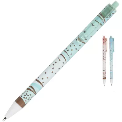 Ручка шариковая автоматическая HATBER Selesta 0,7мм, корпус ассорти, синий