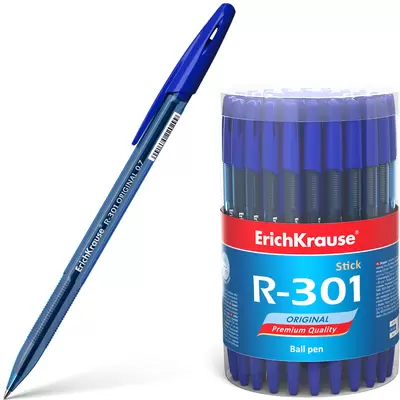 Ручка шариковая ERICH KRAUSE R-301 Original Stick 0,7мм, корпус синий, синий